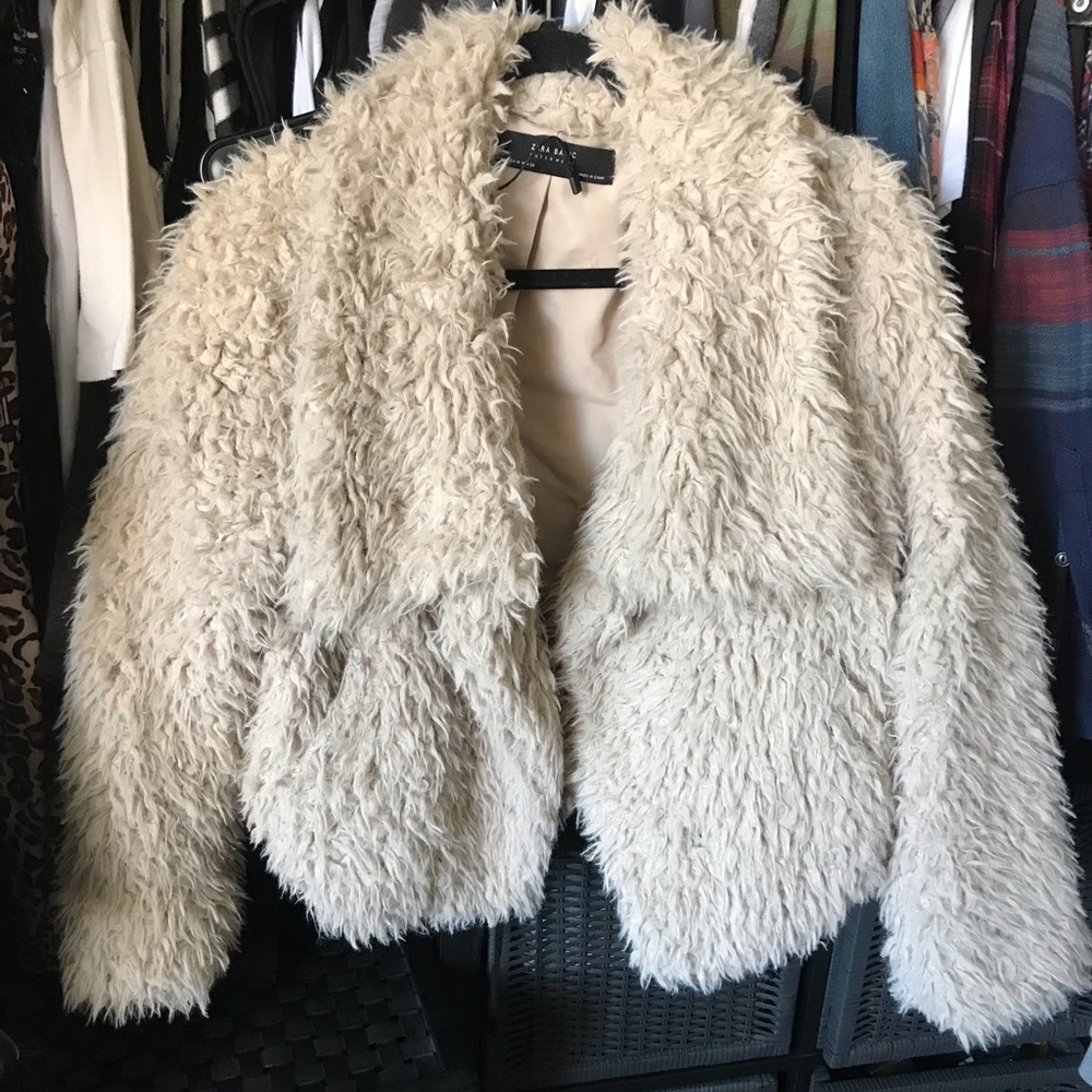 Oversized fuzzy coat